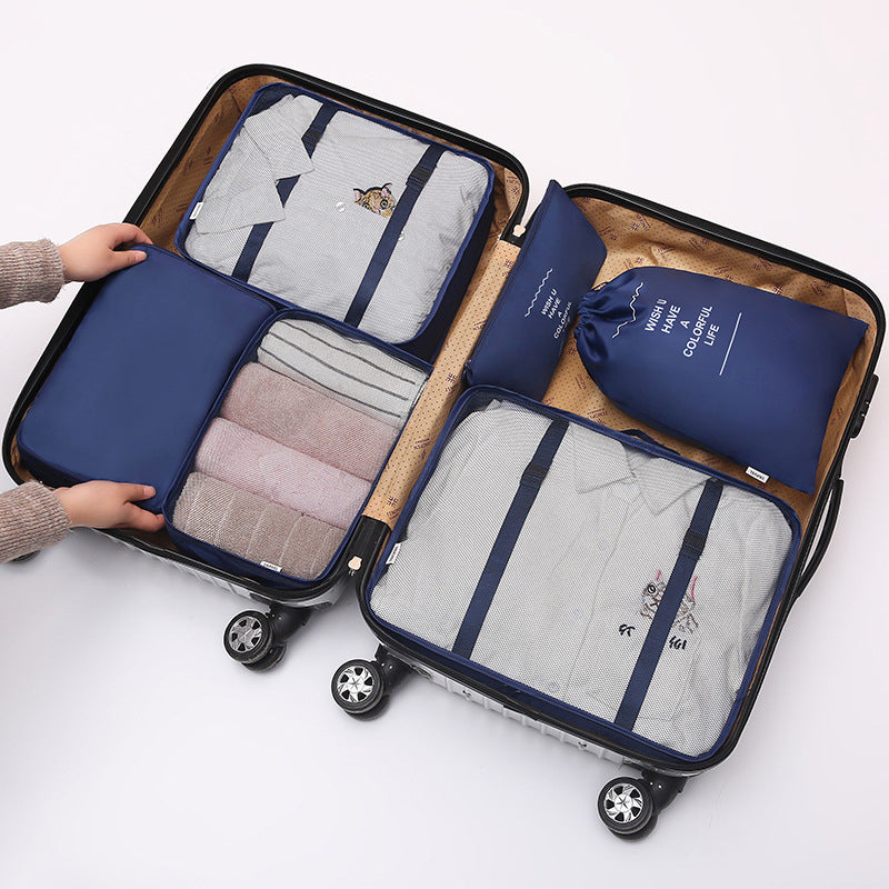 Kit 7 Bolsas Organizadoras TRAVELER Para Mala de Viagem